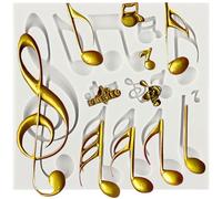 MINFEIDMS Music Note Silicone Moulds Musical Notes Fondant Mould