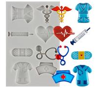MINFEIDMS Nurse Themed Fondant Mold Medical Equipment Silicone Mold