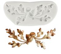 MINFEIDMS Oak Leaves Silicone Mould Flower Pro BlackBerry Fondant Moulds for Sugar Cake Decorating Cupcake Topper Candy Chocolate Gum Paste Polymer Clay