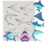 MINFEIDMS Ocean Shark Fondant Mould Dolphin Silicone Mould Dolphin Candy Chocolate Mould for Sea Animal Cake Decorating Cupcake Topper Gum Paste Polymer Clay