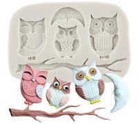 MINFEIDMS Owls Tree Branch Fondant Silicone Mould for Cake Decorating Cupcake Topper Candy Chocolate Gum Paste Polymer Clay