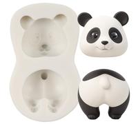 MINFEIDMS Panda Silicone Moulds Panda Butt Fondant Mould Fox Panda Chocolate Mould for Cake Decoration Cupcake Topper Sugar Craft Candy Gum Paste Polymer Clay