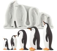 MINFEIDMS Penguin Family Silicone Mould Penguin Silicone Fondant Moulds