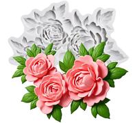 MINFEIDMS Peony Flower Fondant Moulds Flower Cake Decorating Silicone Mould for Cupcake Topper Chocolate Candy Sugar Craft Gum Paste Polymer Clay