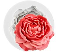 MINFEIDMS Peony Flower Silicone Fondant Mould Flower Fondant Cake Moulds for Cake Decoration Cupcake Topper Candy Chocolate Gum Paste Soap Candle Polymer Clay