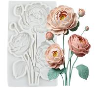 MINFEIDMS Peony Flower Silicone Mould Rose Bouquet Fondant Moulds