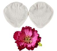 MINFEIDMS Peony Fondant Silicone Moulds Gumpaste Peony Flower Veining Mould Veiner Peony Petal Moulds for Sugar Cake Decorating Cupcake Topper Chocolate Gum Paste Candy Polymer Clay