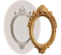 MINFEIDMS Photo Frame Silicone Moulds Baroque Style Picture Frames Fondant Mould for Cake Decorating Cupcake Topper Candy Chocolate Gum Paste Polymer Clay
