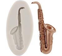 MINFEIDMS Saxophone Silicone Moulds Musical Instrument Fondant Mould Music Theme for Sugar Cake Decorating Cupcake Topper Chocolate Gum Paste Candy Polymer Clay