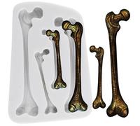 MINFEIDMS Skull Bones Silicone Fondant Moulds Halloween Chocolate Moulds for Cake Decorating Cupcake Topper Gum Paste Candy Polymer Clay