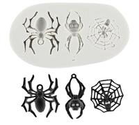 MINFEIDMS Spider Silicone Mould Spider Web Fondant Moulds for Cake Decorating Cupcake Topper Chocolate Gum Paste Candy Polymer Clay