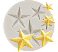 MINFEIDMS Star Silicone Fondant Mould Chocolate Candy Moulds for Cake Decorating Cupcake Topper Gum Paste Polymer Clay