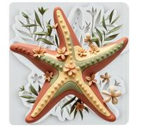 MINFEIDMS Starfish Fondant Molds Silicone Mold For Cake Decoration Cupcake Topper Chocolate Gum Paste Polymer Clay
