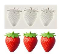 MINFEIDMS Strawberry Fondant Moulds Mini Fruit Chocolate Cake Decorating Silicone Moulds for Cupcake Topper Candy Polymer Clay Gum Paste