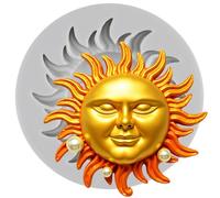 MINFEIDMS Sun and Face Silicone Fondant Moulds Chocolate Candy Mould for Sugar Cake Decorating Cupcake Topper Gum Paste Polymer Clay