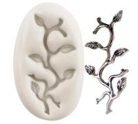 MINFEIDMS Tree Branch Silicone Moulds Twig Branch Leaves Fondant Mould for Sugar Cake Decorating Cupcake Topper Candy Chocolate Gum Paste Polymer Clay