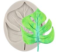 MINFEIDMS Tropical Leaves Silicone Moulds Monstera Leaves Fondant Mould Palm Leaf Candy Mould for Sugar Cake Decorating Cupcake Topper Chocolate Gum Paste Polymer Clay