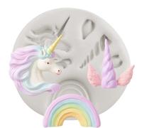 MINFEIDMS Unicorn Silicone Moulds Unicorn Horn Ears Rainbow Fondant Moulds Unicorn Mould for Cake Decorating Cupcake Topper Gum Paste Candy Polymer Clay