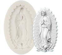 MINFEIDMS Virgin Mary Silicone Mould Madonna Fondant Moulds for Cake Decoration Cupcake Topper Sugar Craft Chocolate Candy Gum Paste Polymer Clay