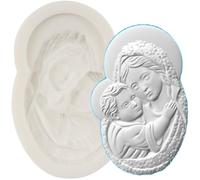 MINFEIDMS Virgin Mary Silicone Mould Mother and Baby Fondant Moulds for Cake Decoration Cupcake Topper Sugar Craft Chocolate Candy Gum Paste Polymer Clay