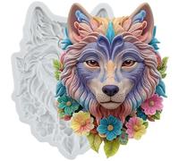 MINFEIDMS Wolf Head Silicone Moulds Wolf Woodland Animal Fondant Moulds for Cake Decorating Cupcake Topper Chocolate Gum Paste Candy Polymer Clay