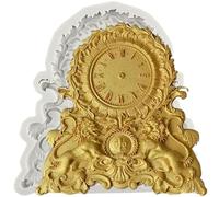 MINFEIDMSBaroque Style Curlicues Scroll Lace Silicone Fondant Moulds Baroque Clock Silicone Mould Filigree Mould 3D Sculpted for Sugar Cake Decorating Cupcake Topper Gum Paste Polymer Clay