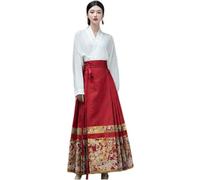 Ming Dynasty Mamian Skirt Women Chinese Style Horse Face Skirt and White Elegant Retro Chinese Hanfu Cosplay Costume