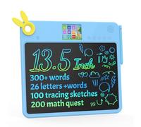 MING XIAO 13.5 Inch LCD Writing Tablet for Kids with Colour Screen | Educational Drawing Pad with 100+ Templates, Sight Words, Maths Games, Screen Lock & Stylus, Ages 3-7