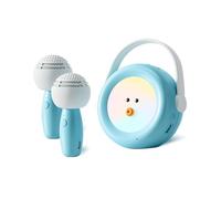 MING XIAO Kids Karaoke Machine with 2 Wireless Microphones, Night Light & Original/Accompaniment Switch, Built-in Stories, Songs, White Noise,Toy for 3 4 5 6 Year Old Toddlers, Gift for Boys and Girls