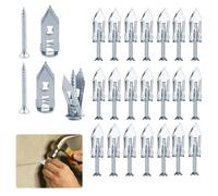 MINGBOLIN 100pcs Self Drilling Drywall Anchors and Screws Set, Heavy Duty Wall Plugs for Plasterboard Fixings, No Pre-Drilling Anchor Screws Kit for Wall Mounting Shelves, Mirrors & Home DIY Use