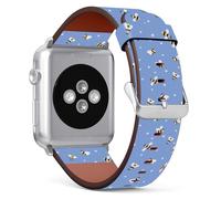 Mingdao Compatible with Apple Watch Series 10 9 8 7 6 5 4 3 2 1 SE, 38mm 40mm 41mm 42mm Stylish PU Leather Band Replacement Strap, Bees MP3673
