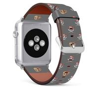 Mingdao Compatible with Apple Watch Series 10 9 8 7 6 5 4 3 2 1 SE Uitra 1/2, 42mm 44mm 45mm 46mm 49mm Stylish PU Leather Band Replacement Strap, Pirates MD7113