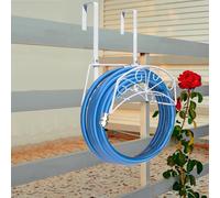 MINGFANITY Garden Hose Holder for Outside Yard Hang Over The Door and Fence, Holds Up to 150Ft, White