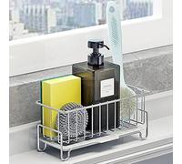 MINGFANITY Kitchen Countertop Sponge Holder, SUS 304 Stainless Steel Dish SoapOrganizer, Basket for Cleaning and Scrub Tool, Kitchen Sink Brush Caddy Holder