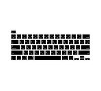MiNGFi Silicone Japanese Keyboard Cover for MacBook Pro 13" M1/M2 A2338 (2020-2023), A2289 (2020), A2251 (2020-2021), Pro 16" A2141 (2019-2021) US/ANSI Layout - Black