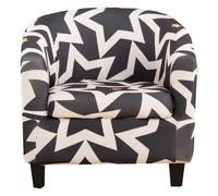 Mingfuxin 2 IN 1 Tub Chair Covers, Geometric Printed Soft Club Chair Covers, Armchair Slipcovers for Dining Living Room Cafe Bar Office Reception
