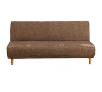 Mingfuxin Armless Sofa Bed Cover, Spandex Stretch Futon Slipcover Protector, Non-Slip Elastic Folding Couch Sofa Shield Fits for 2-3 Seater Folding Sofa Bed without Armrests(Linen Coffee)