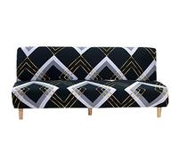 Mingfuxin Armless Sofa Bed Cover, Spandex Stretch Futon Slipcover Protector, Non-Slip Elastic Folding Couch Sofa Shield Fits for 2-3 Seater Folding Sofa Bed without Armrests (Printed #2721)