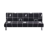Mingfuxin Armless Sofa Bed Cover, Spandex Stretch Futon Slipcover Protector, Non-Slip Elastic Folding Couch Sofa Shield Fits for 2-3 Seater Folding Sofa Bed without Armrests (Urban Life)