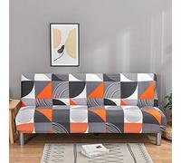 Mingfuxin Armless Sofa Bed Cover, Spandex Stretch Futon Slipcover Protector, Non-Slip Elastic Folding Couch Sofa Shield Fits for 2-3 Seater Folding Sofa Bed without Armrests(Printed # 3259)