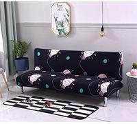 Mingfuxin Armless Sofa Bed Cover, Spandex Stretch Futon Slipcover Protector, Non-Slip Elastic Folding Couch Sofa Shield Fits for 2-3 Seater Folding Sofa Bed without Armrests (Colorful)