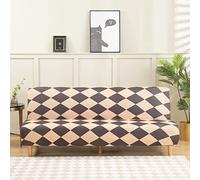 Mingfuxin Armless Sofa Bed Covers, Spandex Stretch Futon Slipcover Protector, Non-Slip Elastic Folding Couch Sofa Shield Fits for 2-3 Seater Folding Sofa Bed without Armrests (Printed # 4308)