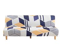 Mingfuxin Armless Sofa Bed Covers, Spandex Stretch Futon Slipcover Protector, Non-Slip Elastic Folding Couch Sofa Shield Fits for 2-3 Seater Folding Sofa Bed without Armrests (Printed # 4305)
