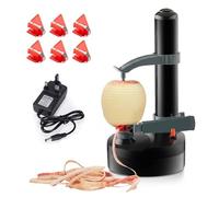 Mingfuxin Electric Potato Peeler, Automatic Rotating Apple Peelers Potato Peeling Machine with 6 Replaceable Blades Automatic Fruits Vegetables Cutter Kitchen Peeling Tools