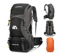 Mingfuxin Hiking Backpack Waterproof 50L, Lightweight Outdoor Camping Rucksack with Rain Cover for Women Men Climbing Cycling Hiking Trekking Walking Backpack Travel Daypack Travel Bag