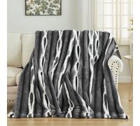 Mingfuxin Luxury 1000GSM Faux Fur Throw Blanket, Extra Soft Warm Cosy Fluffy Fur Blankets for Couch Bed Sofa Chair, Plush Fuzzy Elegant Reversible Mink Throws Blankets for Living Room Bedroom