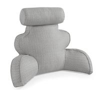 Mingfuxin Reading Pillow, Extra Large Bed Rest Reading Pillows for Adults Sitting in Bed Couch, Arm Back Support Pillow with Detachable Neck Roll Backrest Reading Pillow for Relaxing Watching