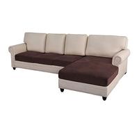 Mingfuxin Sectional Couch Covers 4 Pieces Velvet Sofa Seat Cushion Covers L Shape Separate Cushion Couch Chaise Cover Elastic Furniture Protector for Both Left/Right Sectional Sofa Couch