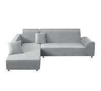 Mingfuxin Sectional Couch Covers, Stretch Sofa Slipcovers L Shaped Anti Slip Corner Sofa Cover Chaise Lounge Protector with 2 PCS Pillow Covers for 3 Seaters + 4 Seaters L-Type Sectional Sofa Couch