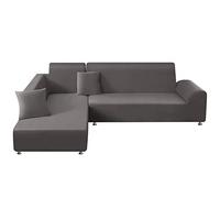 Mingfuxin Sectional Couch Covers, Stretch Sofa Slipcovers L Shaped Anti Slip Corner Sofa Cover Chaise Lounge Protector with 2 PCS Pillow Covers for 3 Seaters + 4 Seaters L-Type Sectional Sofa Couch